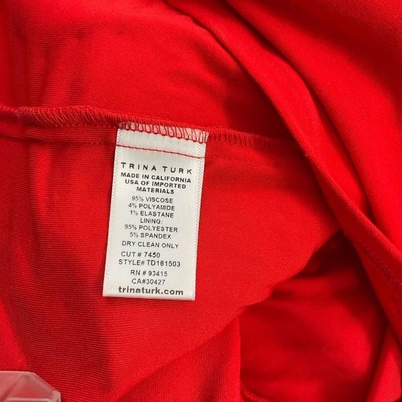 Trina Turk red sleeeveless ribbed flare hem dress - Picture 9 of 11